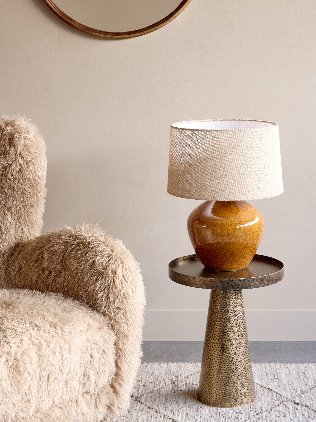 Aubrey Terracotta Ceramic Table Lamp | Large